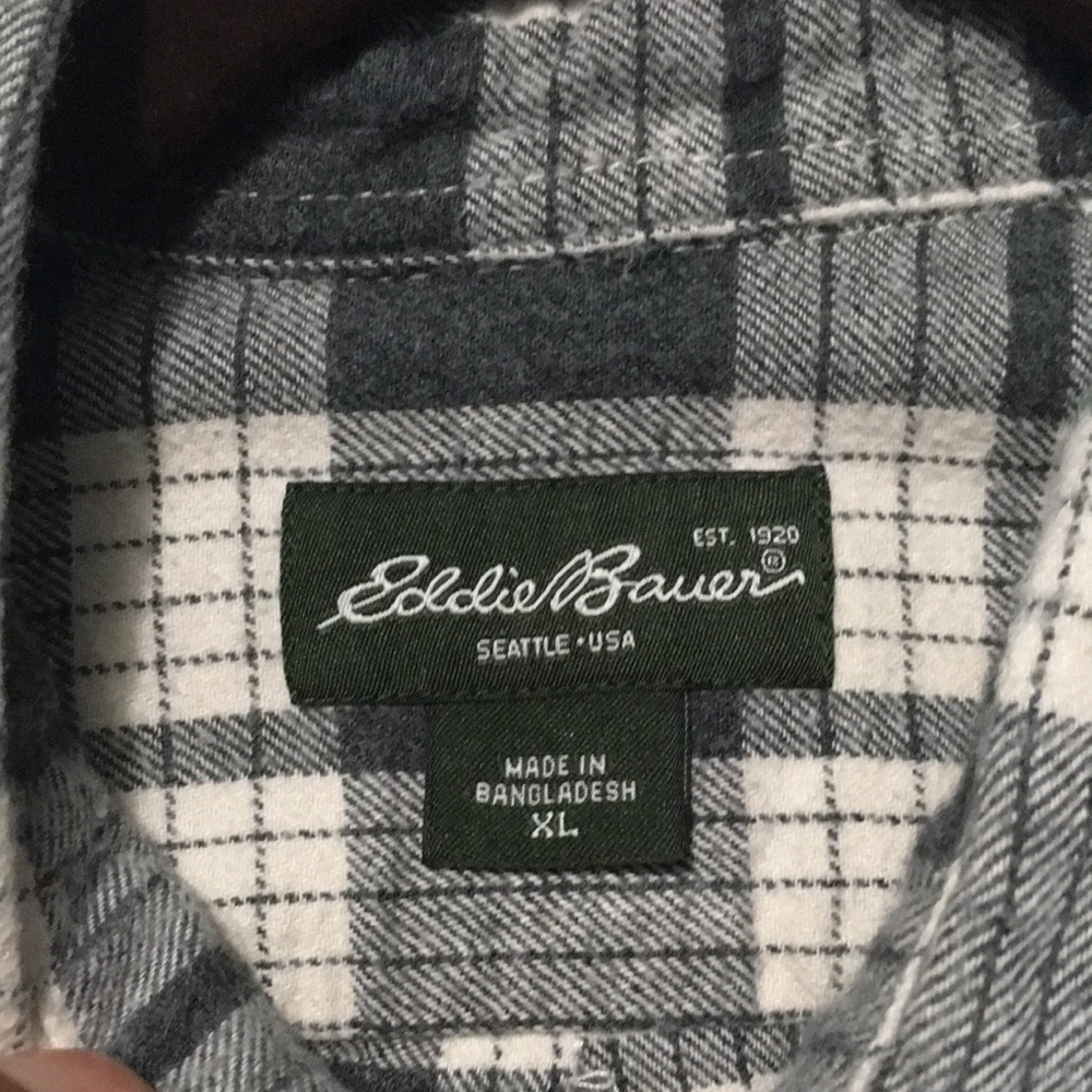 Eddie Bauer long Sleeve Flannel Shirt Size XL